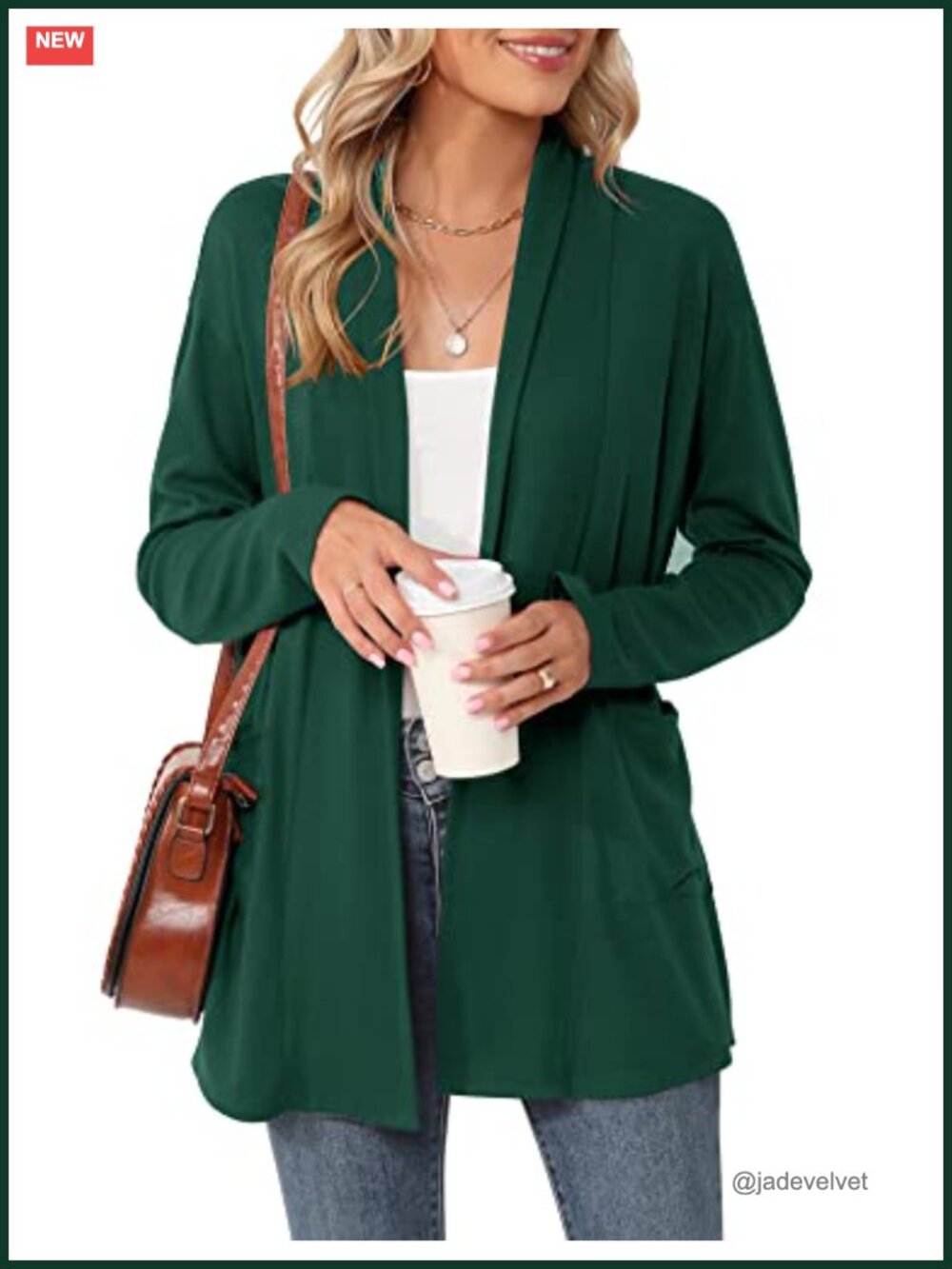 Women's Long Sleeve Open Front Cardigan Loose Lightweight with Pockets